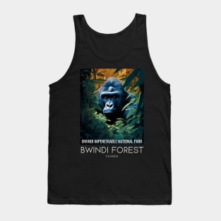 A Pop Art Travel Print of Bwindi Impenetrable National Park - Uganda Tank Top